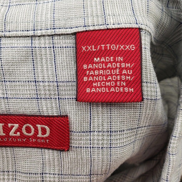 Izod Shirt Mens XXL Green Plaid Button Up Short Sleeve Golf Classic Collared - Picture 6 of 11